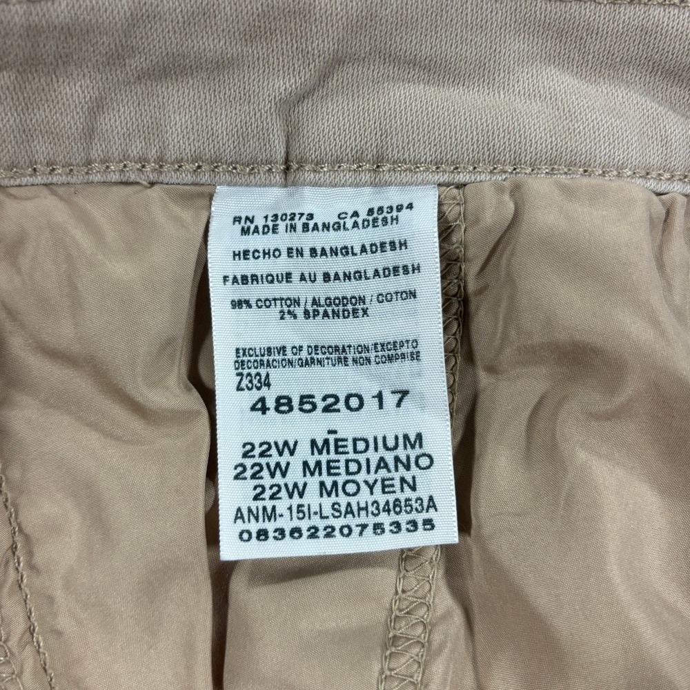 Lee Modern Series Straight Fit Pants Women 22W Tan Khaki Utility Zipper Pockets - Picture 11 of 14